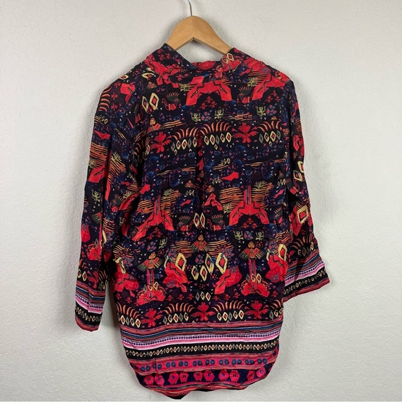 Chufy Memories Of Peru Top Blouse Print Button Down - Picture 7 of 11